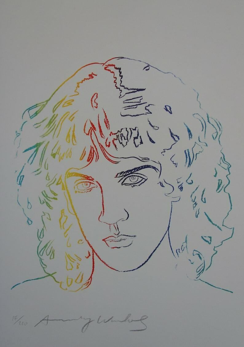 Fine Pop Art Limited Edition Print – Celebrity Portrait Series   Rockstar, Andy Warhol, Signed & Numbered