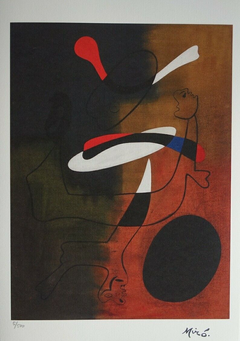 Fine Surrealist Limited Edition Print, Joan Miro, Signed & Numbered photo vinterior