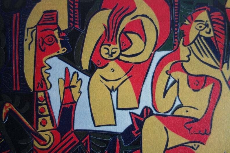 Fine Cubist Limited Edition Print   Nudes, Pablo Picasso, Signed & Stamped photo for sale