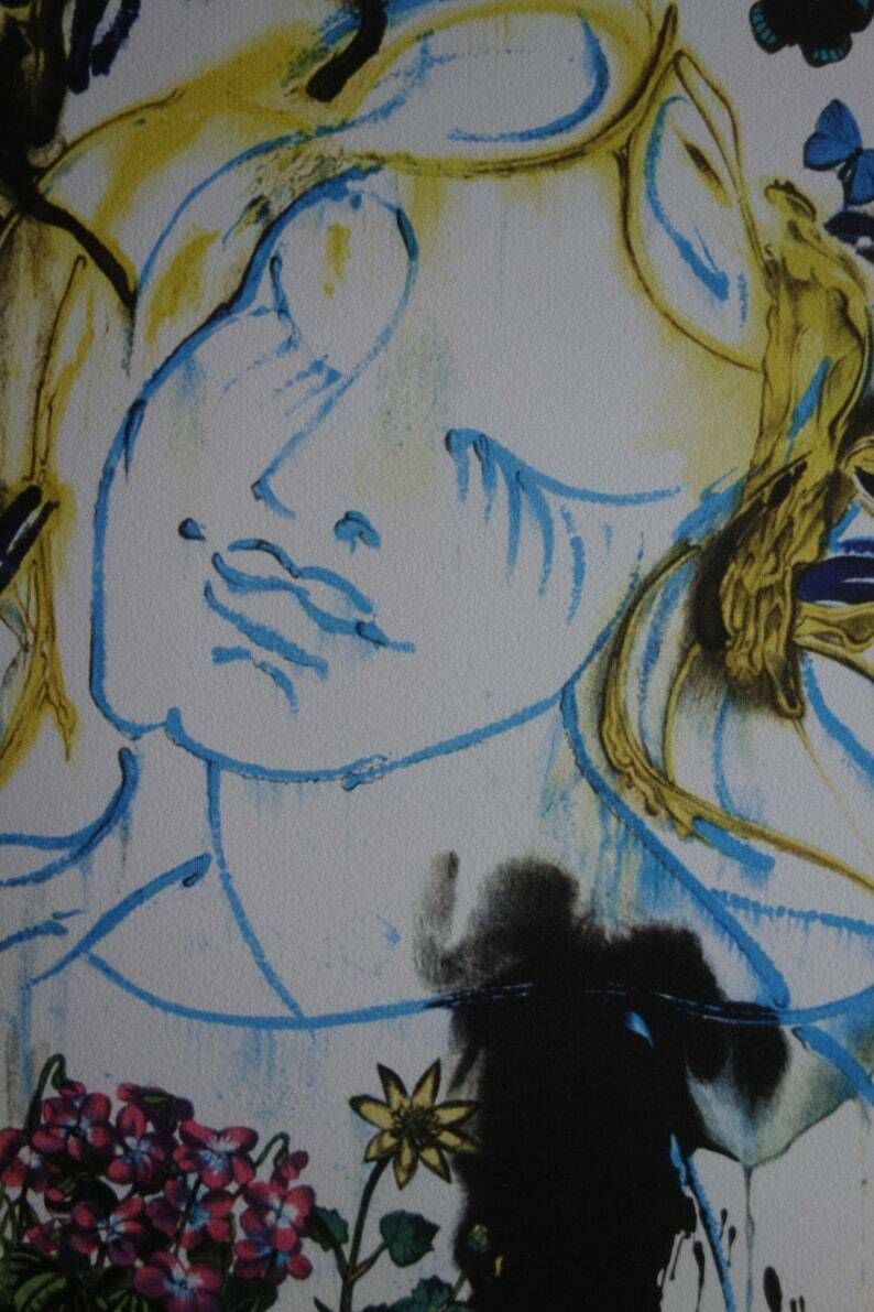 Fine Surrealist Limited Edition Print, Surreal Portrait, Salvador Dali, Signed & Numbered In Pencil photo furniture