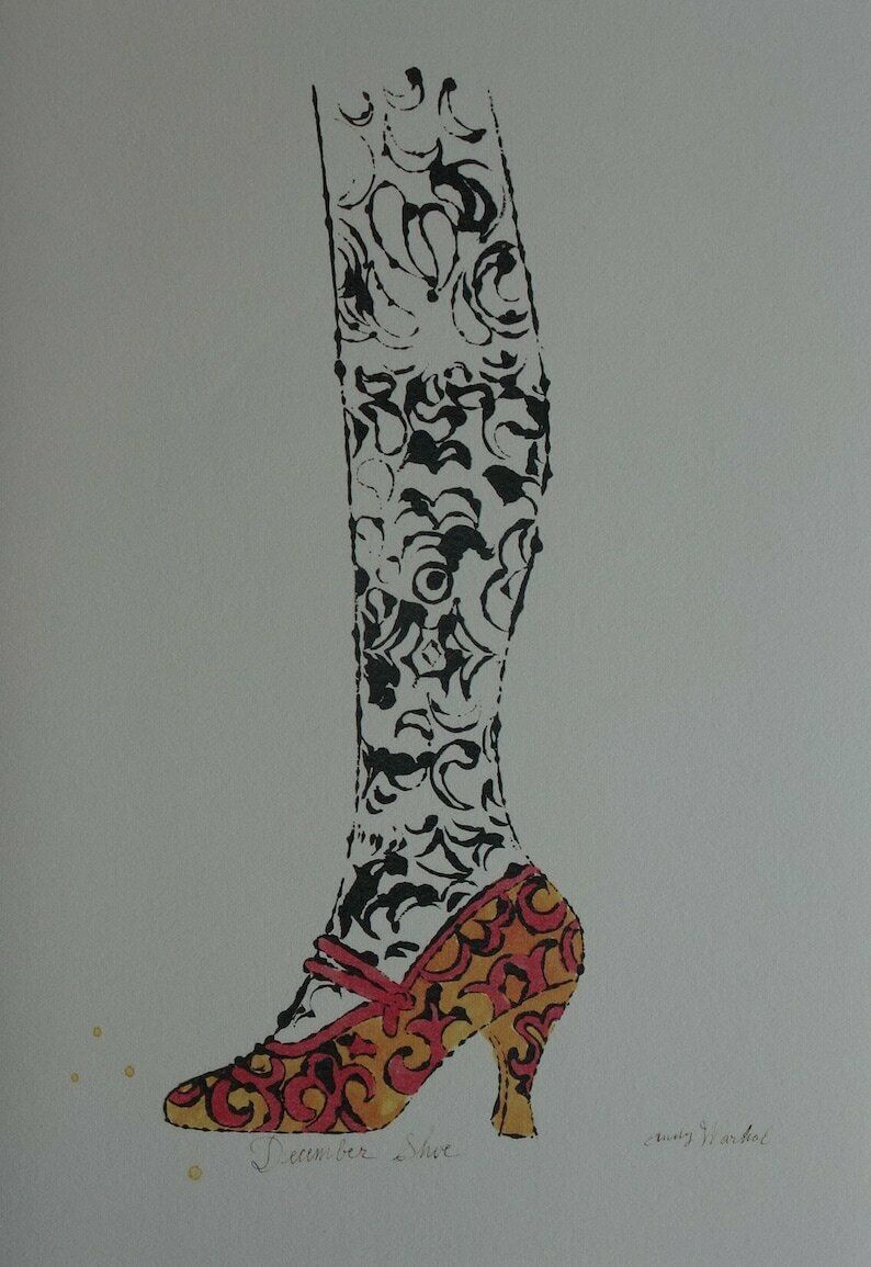Fine Pop Art Limited Edition Illustration Print   Shoe, Andy Warhol, Signed, Numbered & Stamped