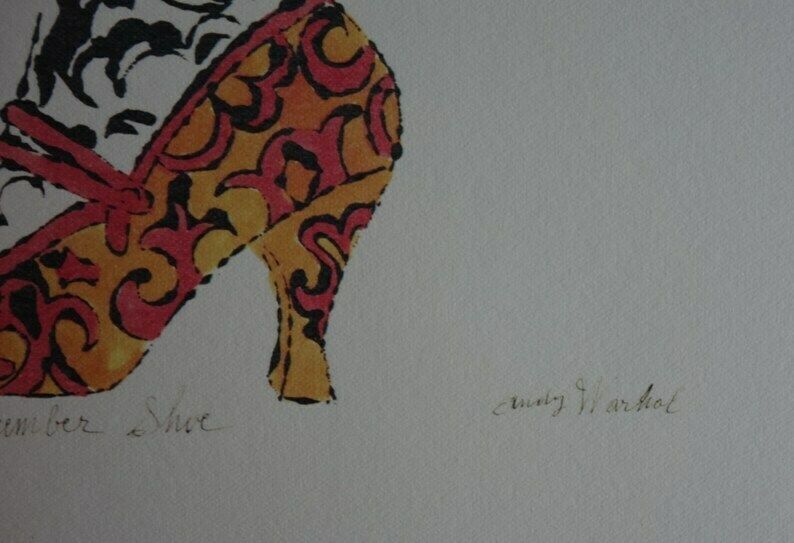 Fine Pop Art Limited Edition Illustration Print   Shoe, Andy Warhol, Signed, Numbered & Stamped photo 167.0