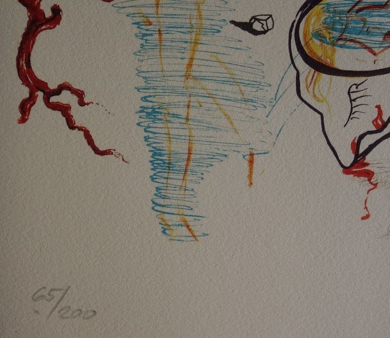 Fine Surrealist Limited Edition Print, Surreal Figures, Salvador Dali, Signed & Numbered In Pencil photo 156.0