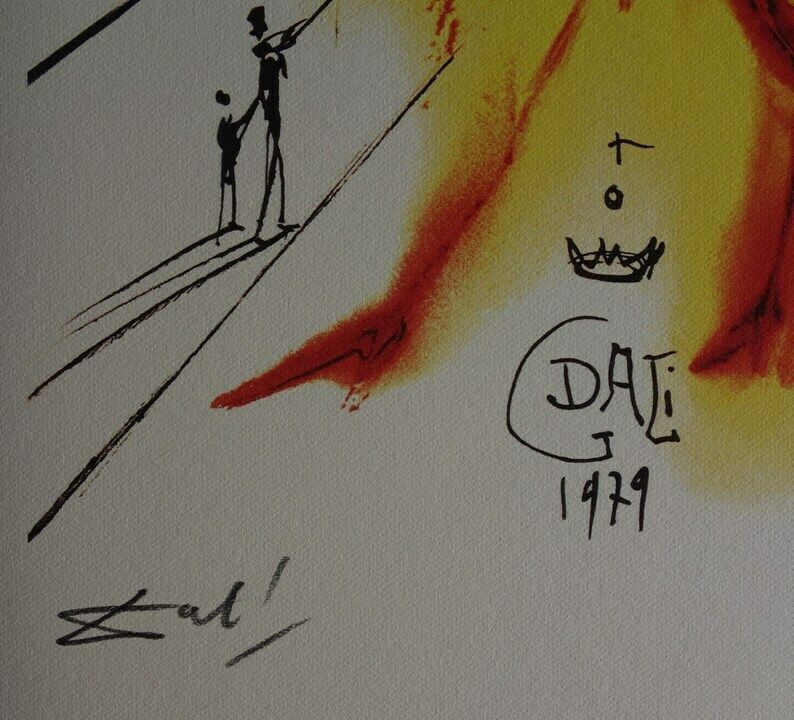 Fine Surrealist Limited Edition Print, Phoenix Bird, Salvador Dali, Signed & Numbered In Pencil photo vinterior