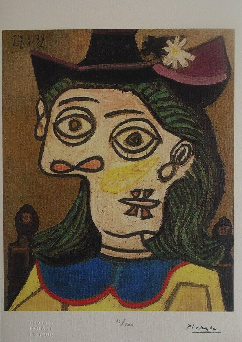 Fine Cubist Limited Edition Print   Portrait Of A Woman, Pablo Picasso, Signed & Numbered photo vintage