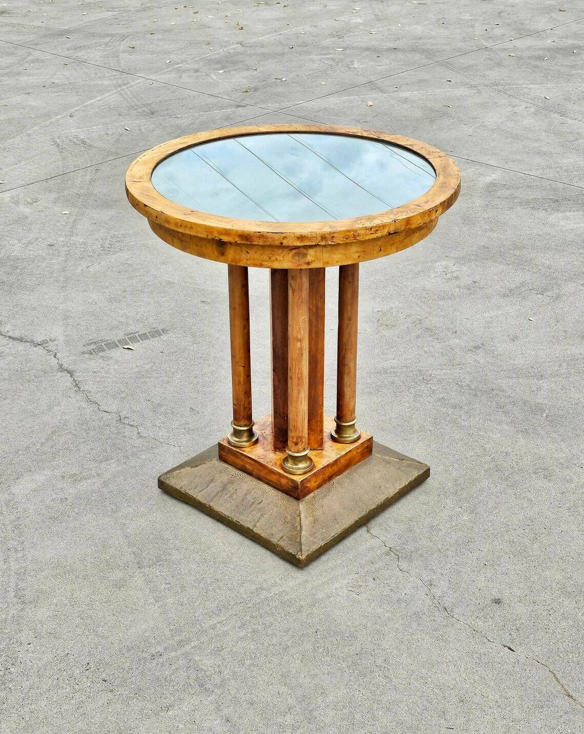 Art Nouveau Gueridon Table Done In Birdseye Maple With Brass Decorative Elements // Made In Austria Between 1900 And 1910 photo furniture