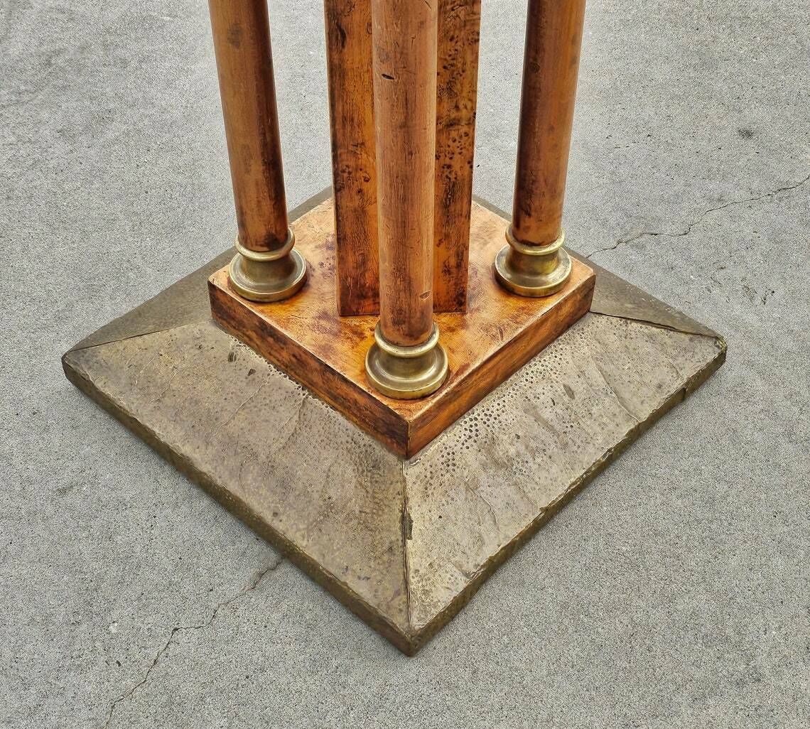 Art Nouveau Gueridon Table Done In Birdseye Maple With Brass Decorative Elements // Made In Austria Between 1900 And 1910 photo Furniture