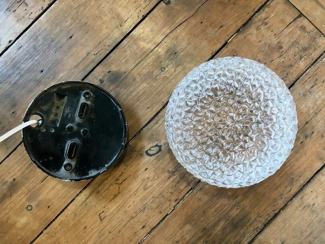 Vintage German Glass Wall Or Ceiling Lamp In Organic Pattern   Design From Rudolf Zimmermann Bamberg photo vintage