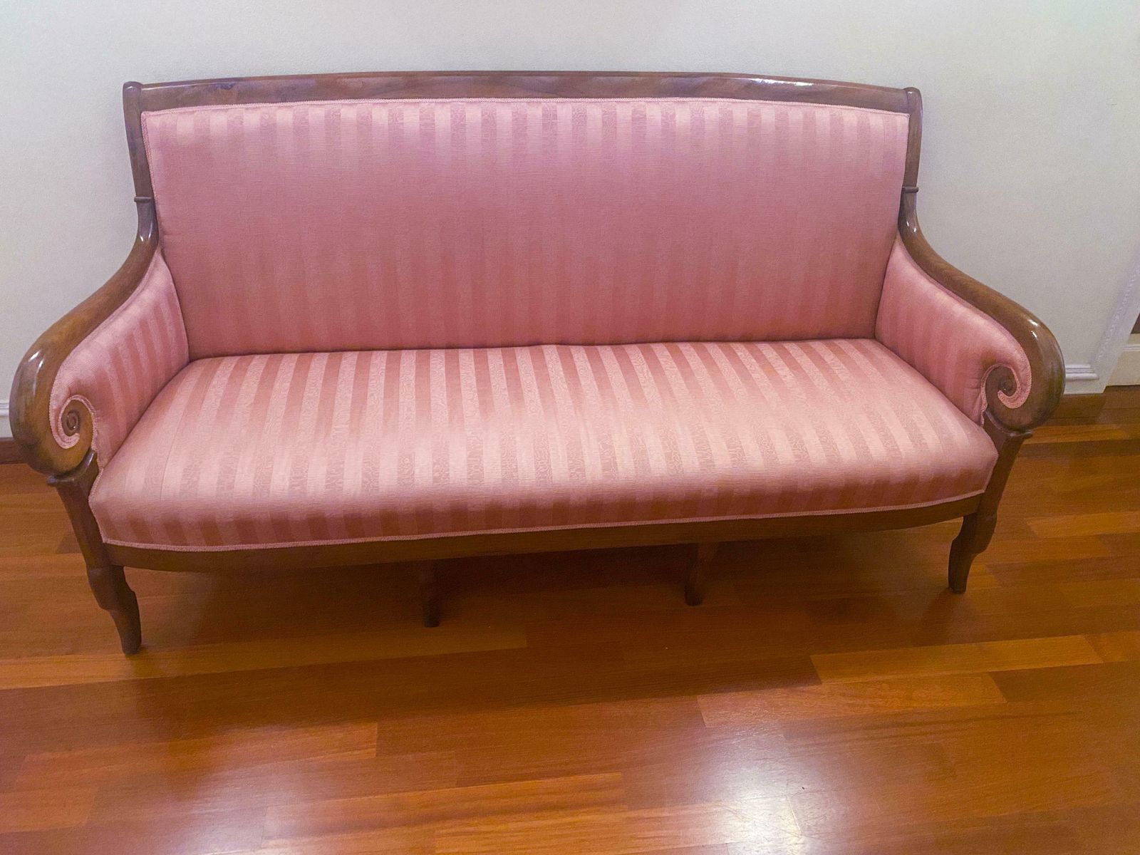 Antique Restoration Era Walnut Sofa, France 1830s photo furniture