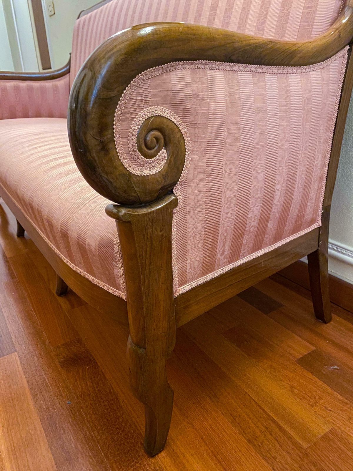 photo for sale Antique Restoration Era Walnut Sofa, France 1830s