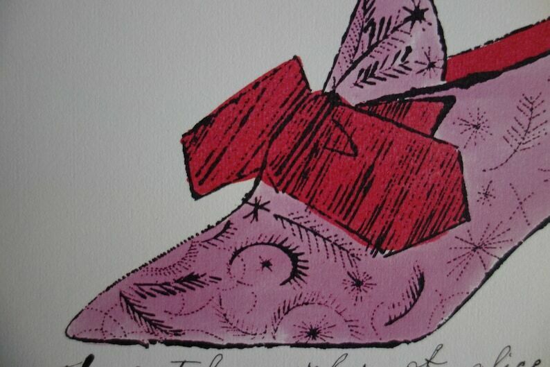 Fine Pop Art Illustration Print   Shoe, Andy Warhol, Signed & Stamped With Estate Stamp photo for sale