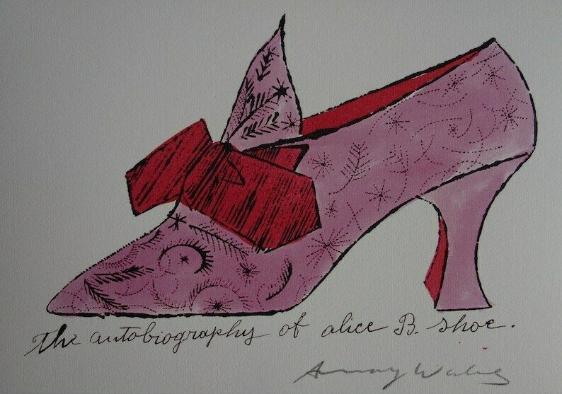 Fine Pop Art Illustration Print   Shoe, Andy Warhol, Signed & Stamped With Estate Stamp photo vinterior
