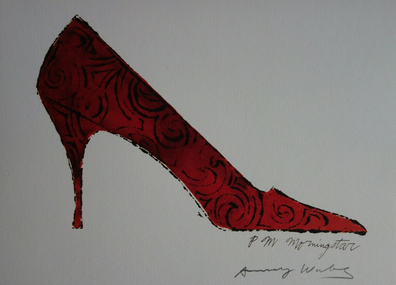Fine Pop Art Limited Edition Illustration Print   Shoe, Andy Warhol, Signed & Stamped With Estate Stamp photo vinterior
