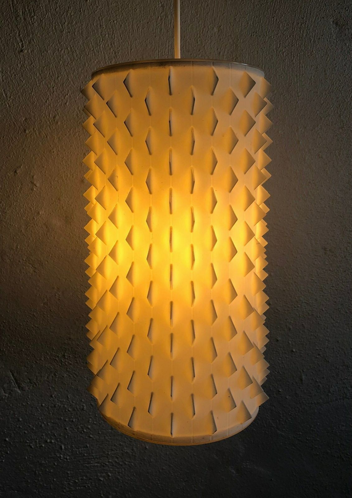 Rare Modernist Danish “Contour 602” Ceiling Lamp In Plastic With Spike Pattern   Design By Lars Schiøler For Høyrup Lighting In 1959 photo 221.0