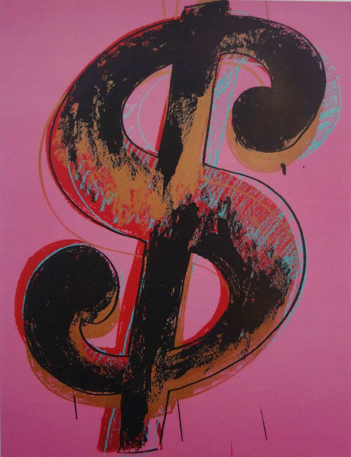 Fine Pop Art Edition Trial Proof Print – Dollar Sign, Andy Warhol, Signed & Stamped With Estate Stamp photo furniture