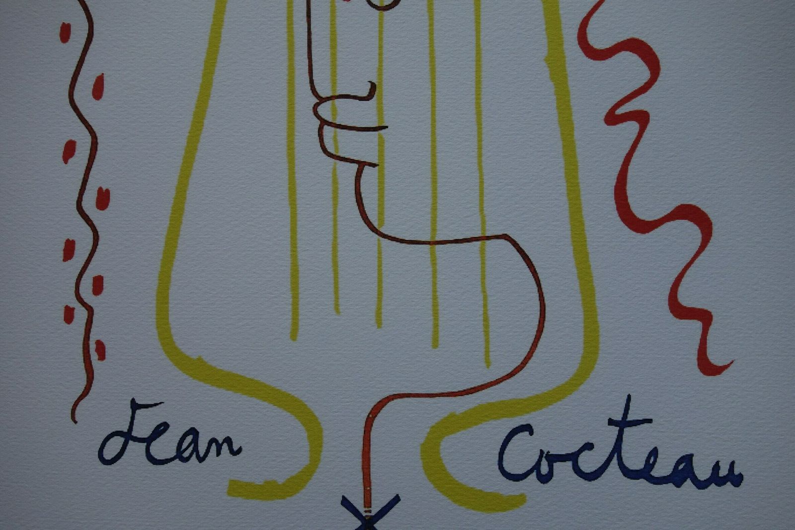 Rare Beautiful Limited Illustration Print   Portrait, Jean Cocteau, Signed, Numbered & Stamped photo buy