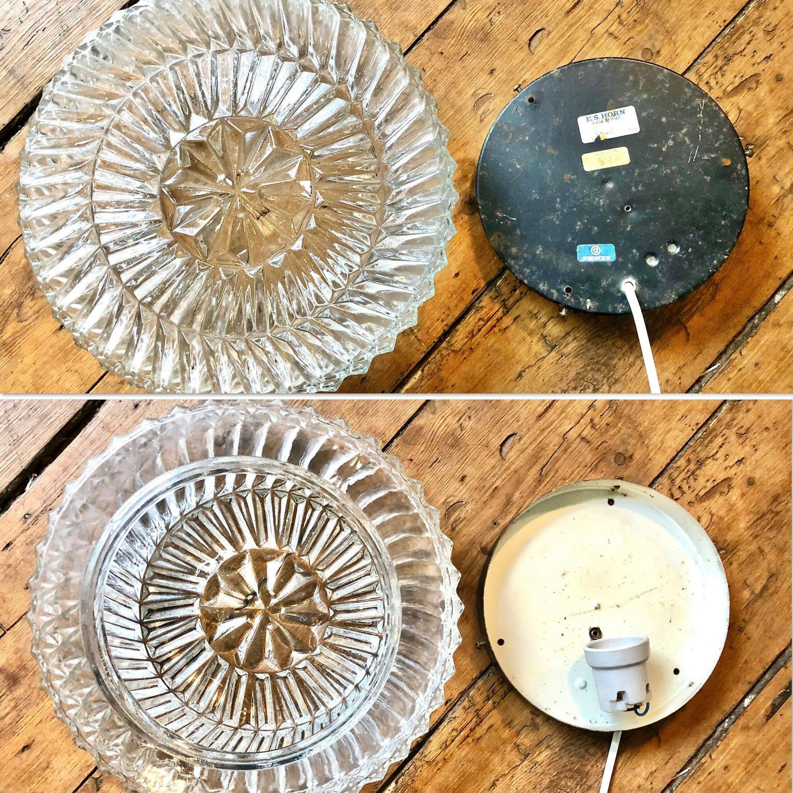 photo furniture Vintage Danish Glass Wall Or Ceiling Lamp With An Organic Symmetrical Round Pattern   Design From E.S. Horn