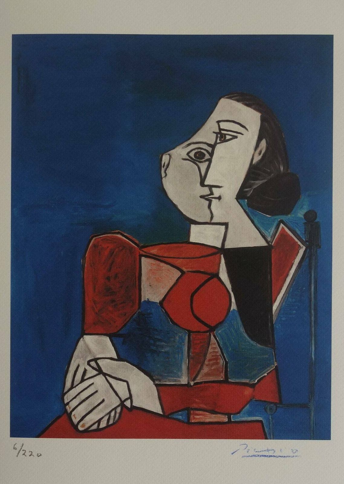 Fine Cubist Limited Edition Print   Portrait Of A Woman, Pablo Picasso, Hand Signed & Numbered photo vinterior