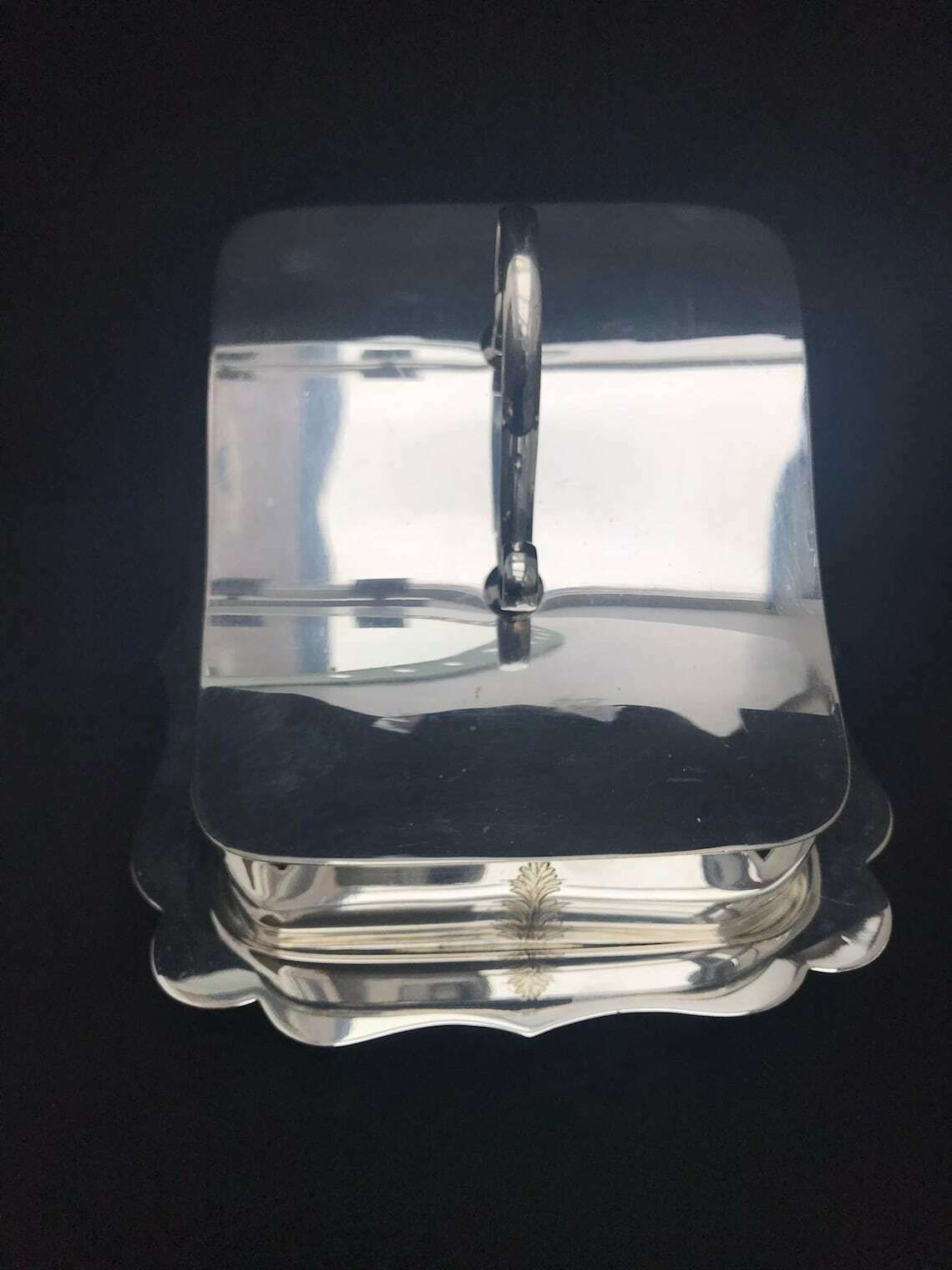 Victorian Silver Plate Cheese Dish Dome Covered Butter Large Antique 1890 Collector Wedding Gift Farmhouse Kitchen British Breakfast Holiday photo Home Decor