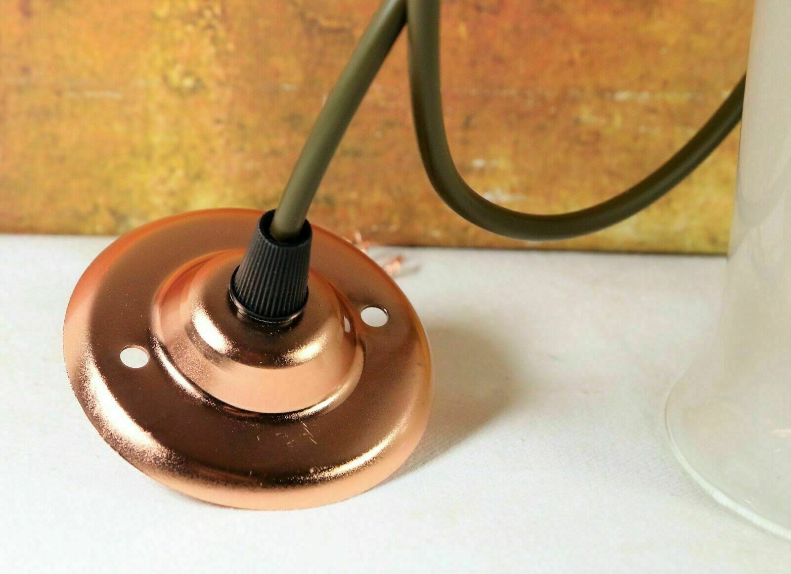 Ceiling Light Vintage French Industrial Frosted Glass Long Bell Pendant Retro Cs photo vintage
