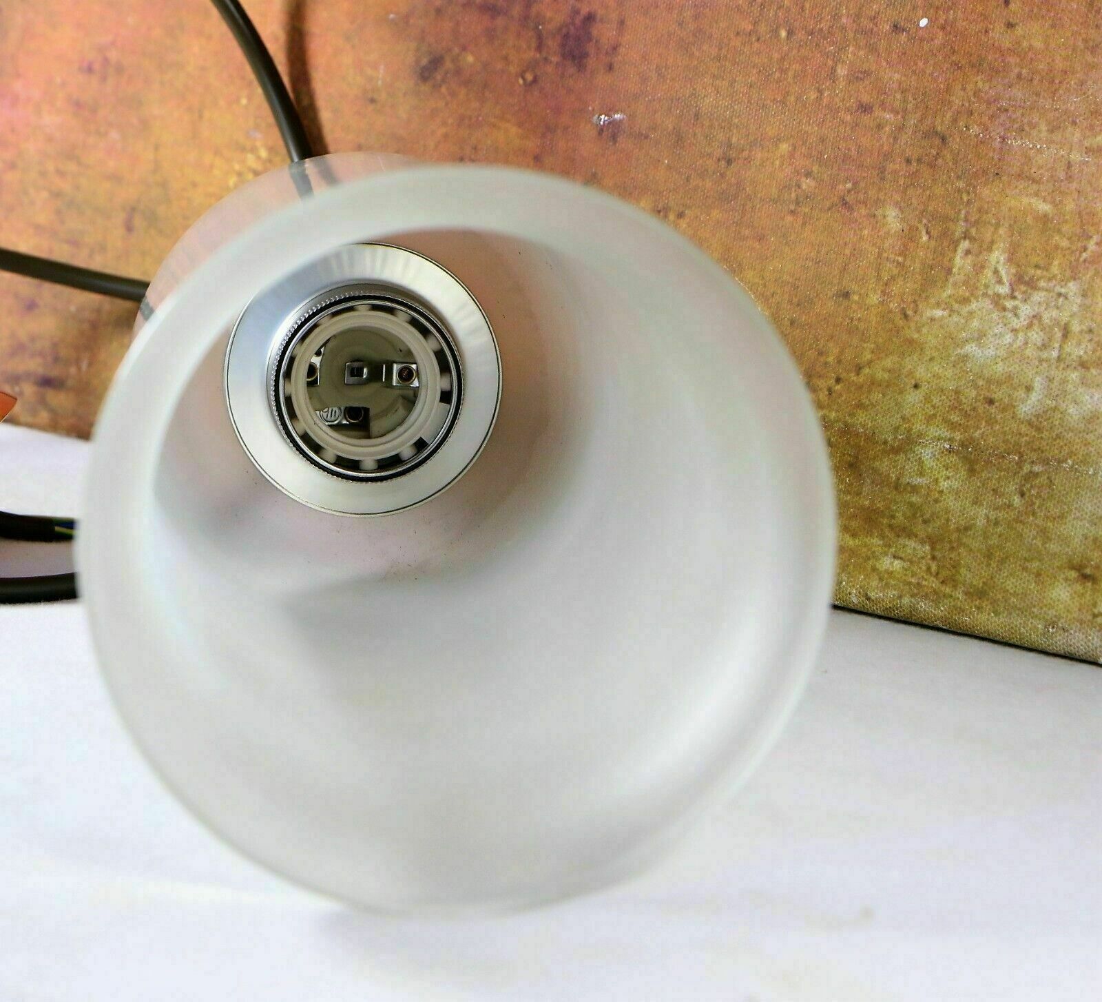 Lighting Ceiling Light Vintage French Industrial Frosted Glass Long Bell Pendant Retro Cs photo
