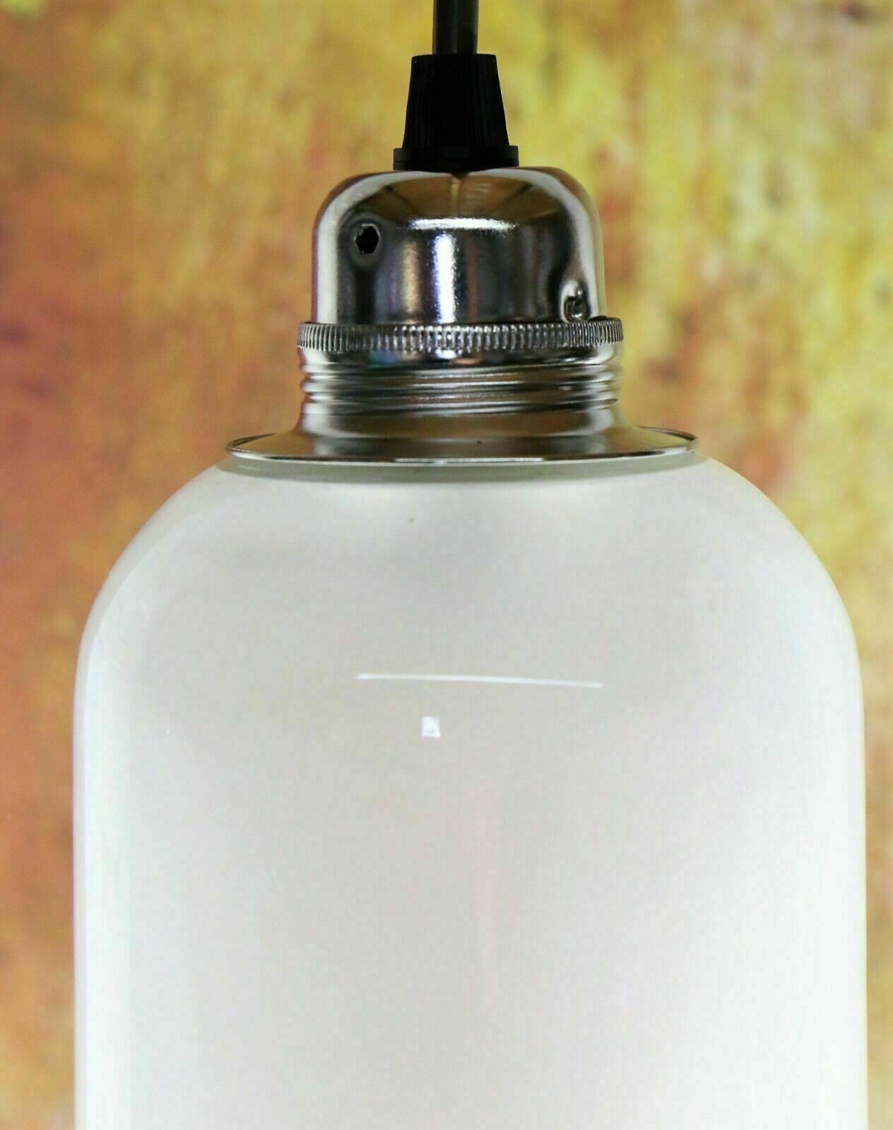 80.0 Ceiling Light Vintage French Industrial Frosted Glass Long Bell Pendant Retro Cs photo