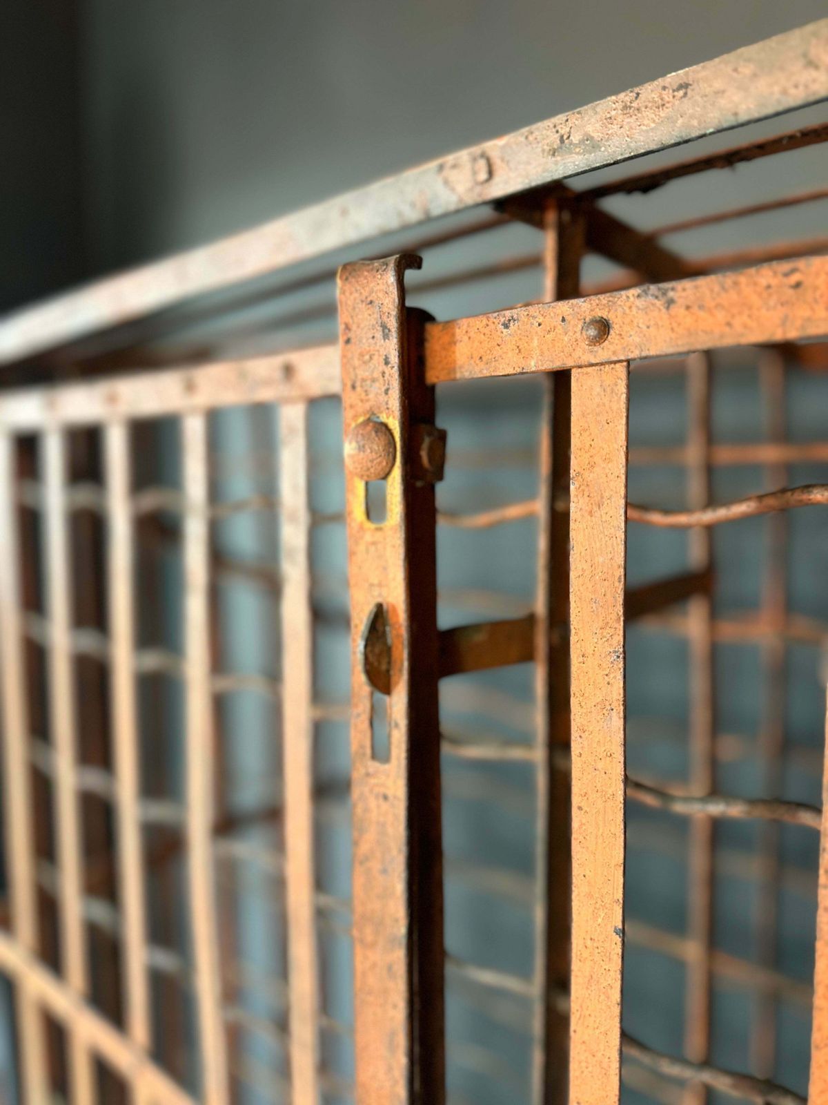 photo furniture Original French Antique Wine Safe Rack — 300 Bottle Capacity, Red Patina, C.1900–1930