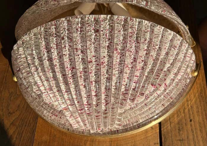 Pair Of Delicate Pink Murano Wall Sconces 1980's photo for sale