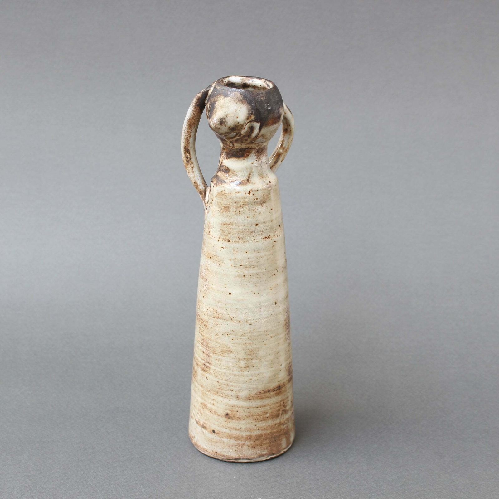 French Glazed Ceramic Woman With Arms Raised By Jacques Pouchain (Circa 1960s) photo Home Decor