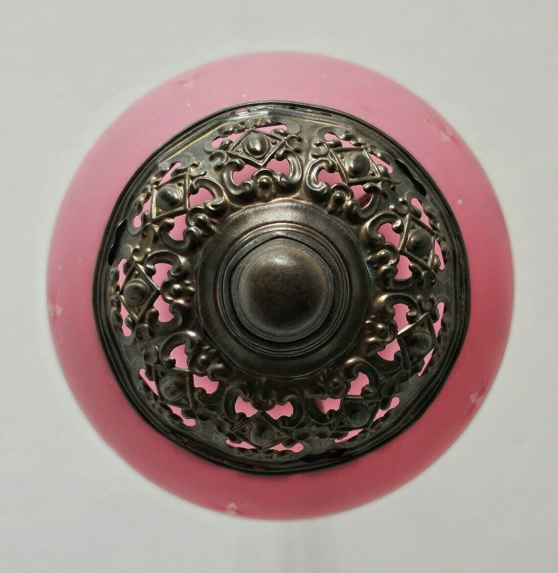 photo furniture Antique Pink Glass And Brass Lantern // Made In Austria Cca. 1850s