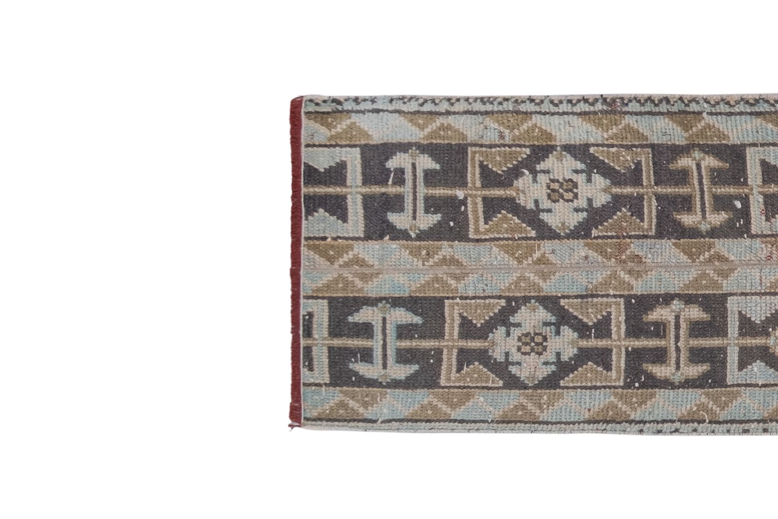 Distressed Turkish Oushak Runner 1'7" X 9'7" photo for sale