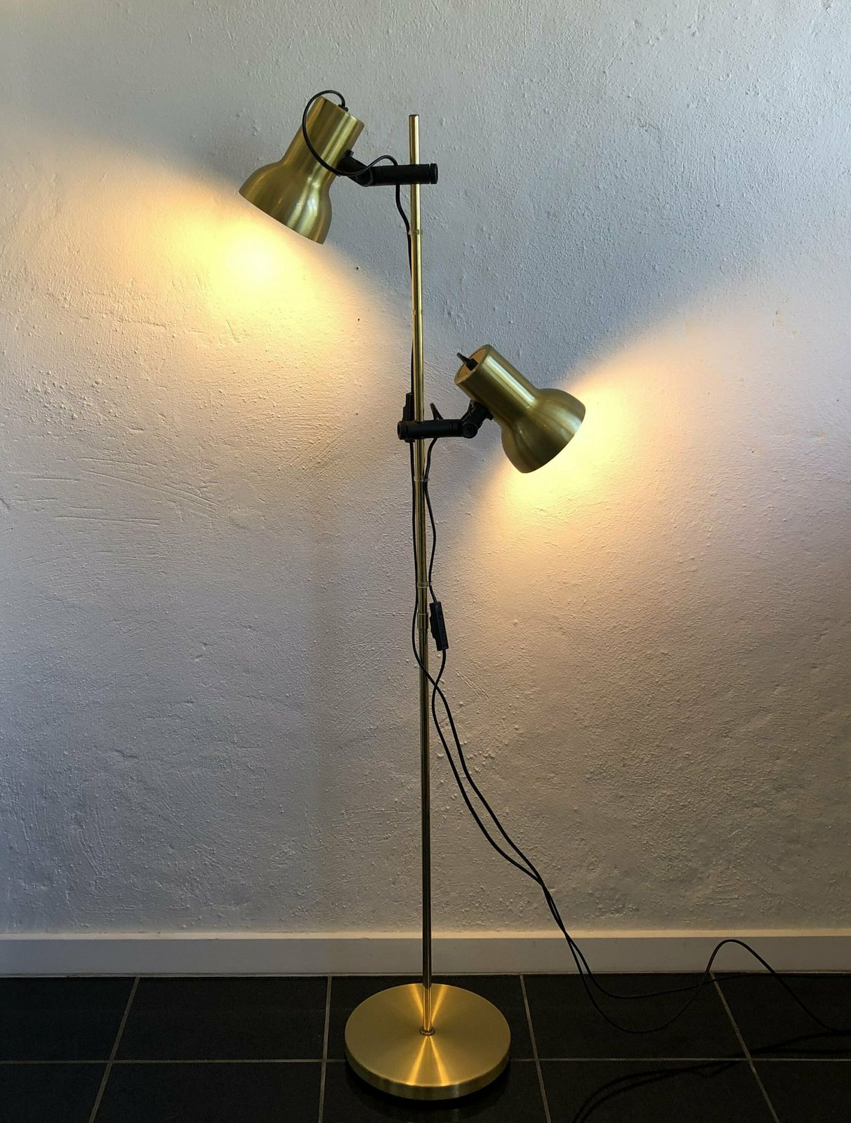 Danish Mid Century Floor Lamp In Gold Painted Metal   Design From E.S. Horn photo Lighting