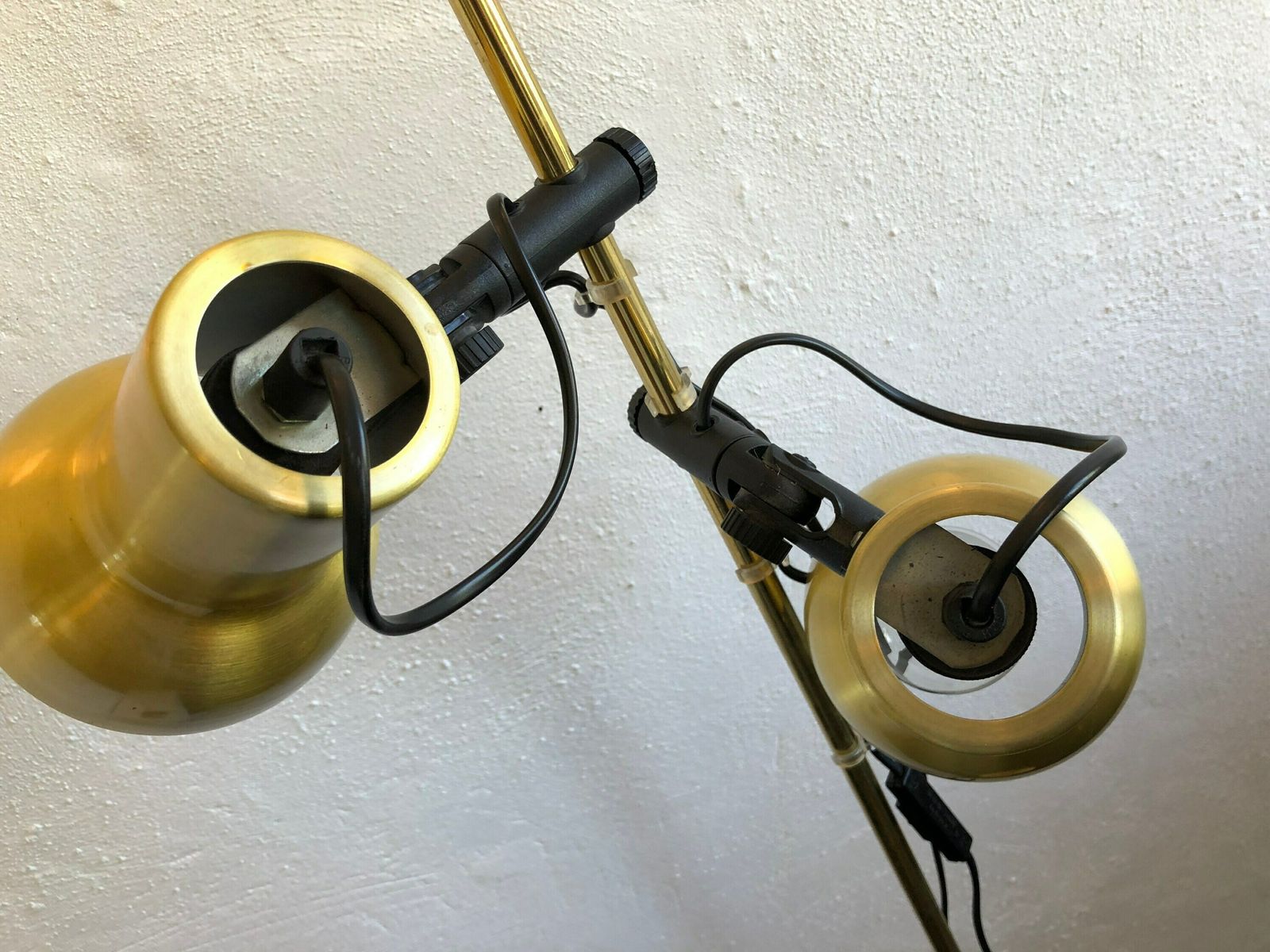 Danish Mid Century Floor Lamp In Gold Painted Metal   Design From E.S. Horn photo vintage