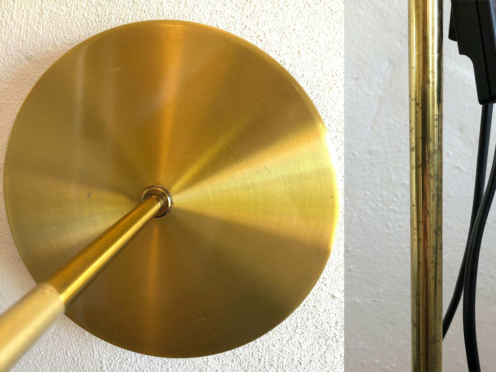 photo furniture Danish Mid Century Floor Lamp In Gold Painted Metal   Design From E.S. Horn