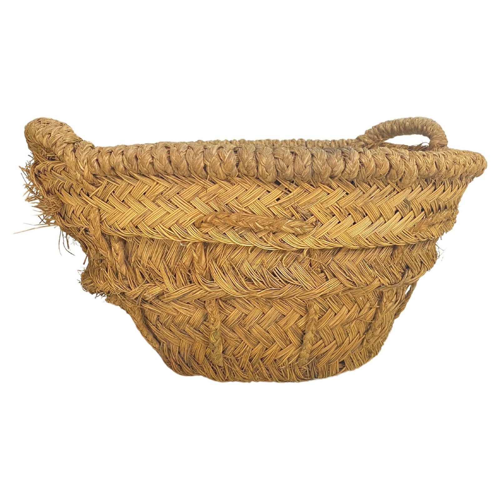 Basket In Rattan Rond Form Italy, Brown Color 1970 photo furniture