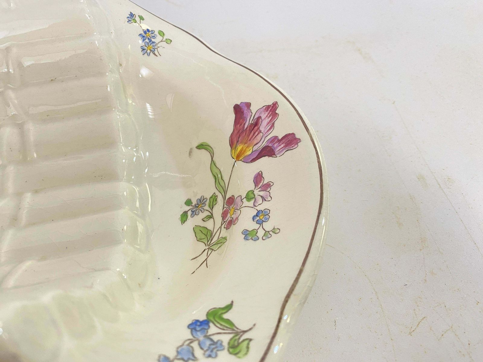 Majolica Asparagus Server Longchamps Circa 1930 photo Home Decor