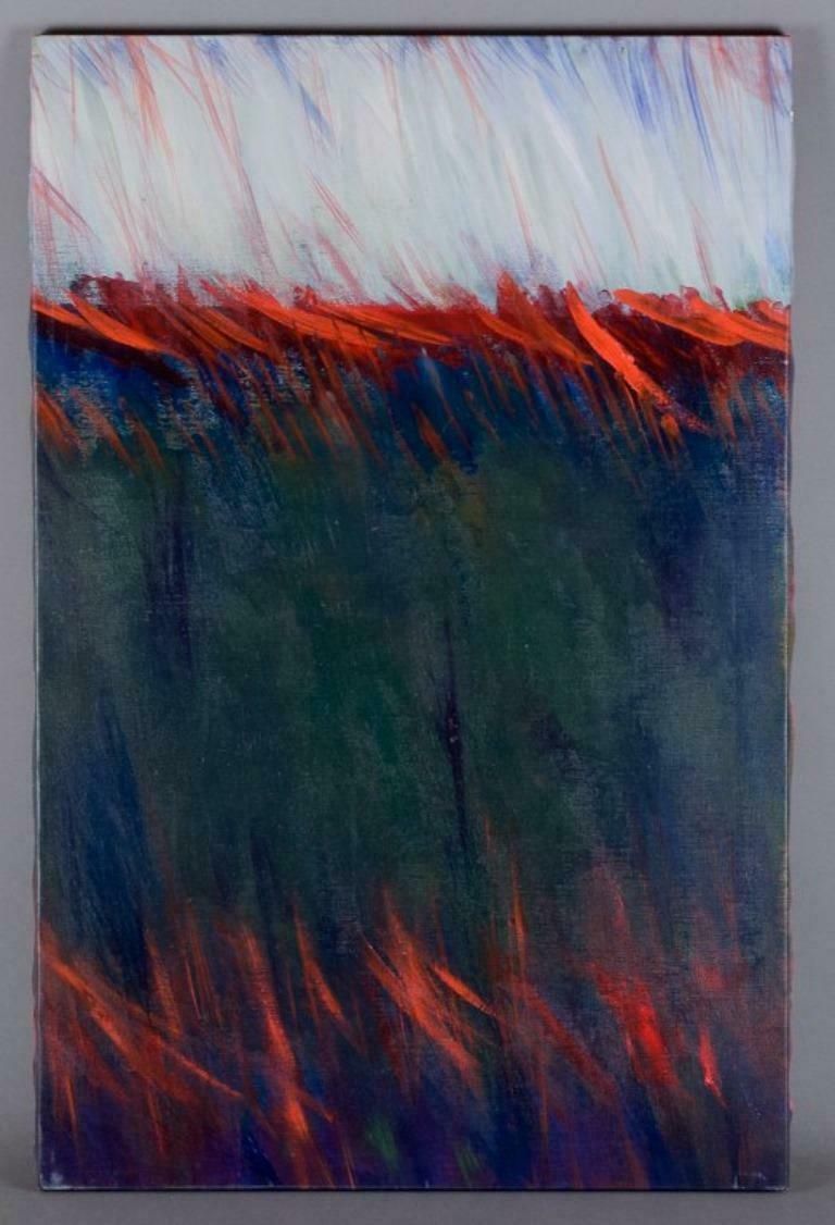 Monique Beucher (1934), French Artist. Gouache On Canvas. Abstract Composition. photo furniture