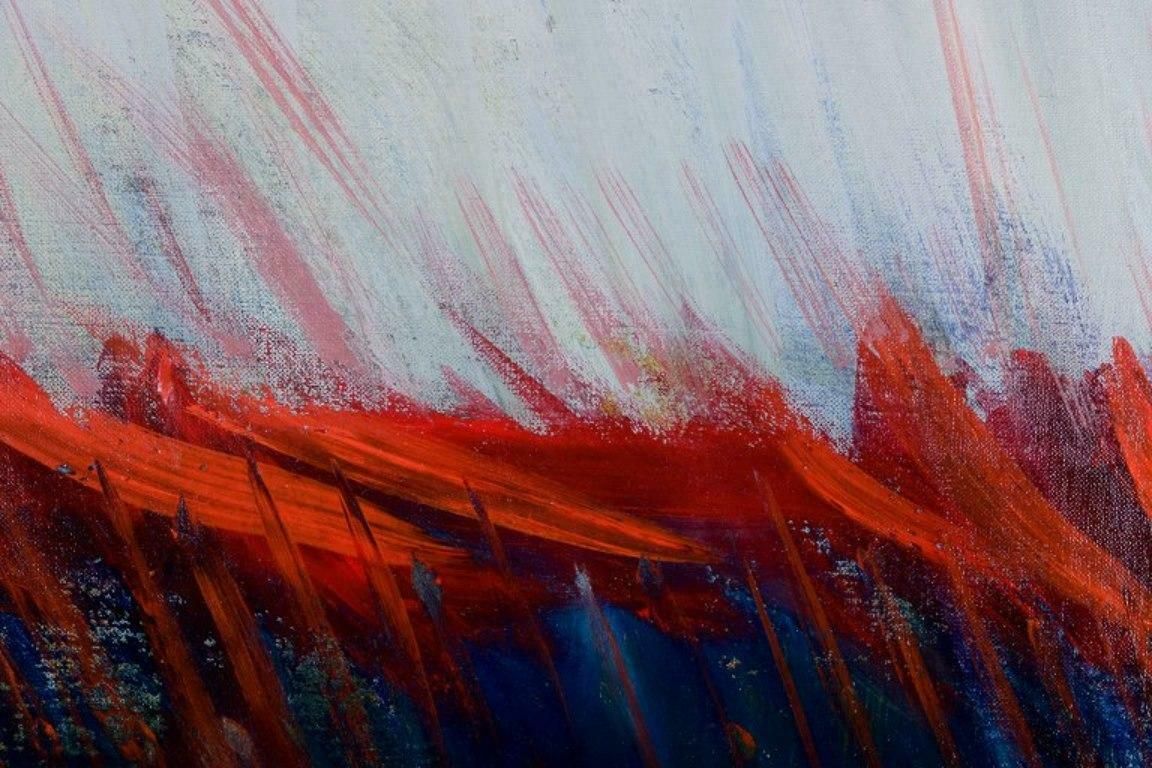 Monique Beucher (1934), French Artist. Gouache On Canvas. Abstract Composition. photo 638.0
