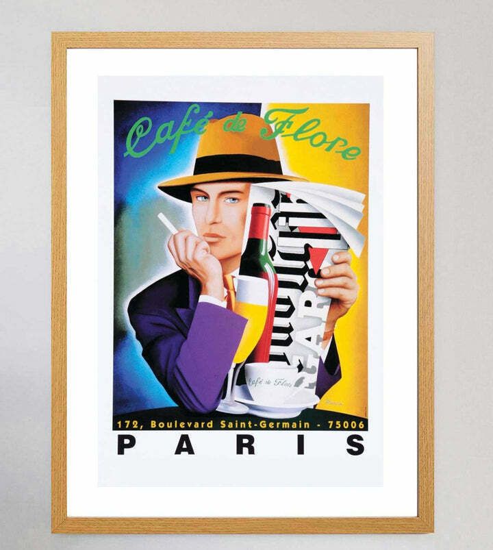 Cafe De Flore   Razzia  Original Vintage Poster photo Art