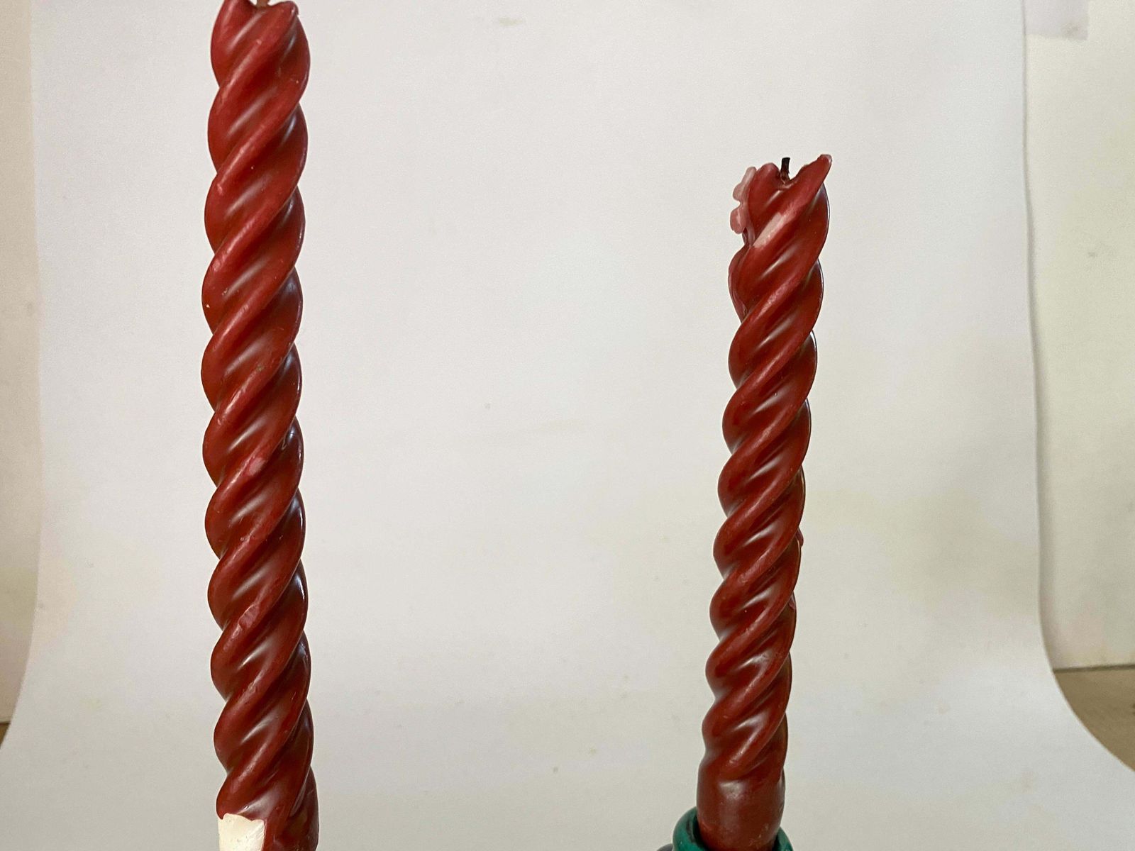 French Of Candle Holder Ceramic France 1970s With Red Old Candles photo buy