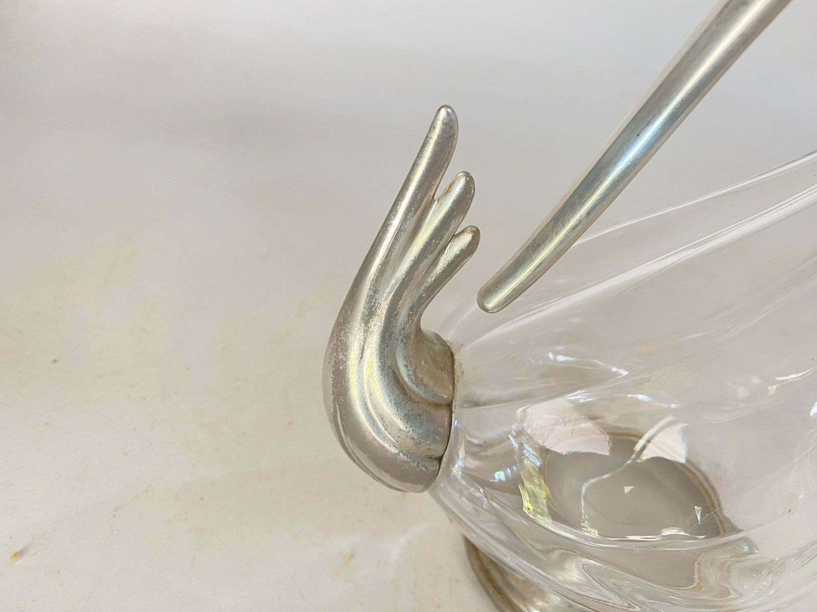 photo furniture Liquor Bottle In Glass And Metal France 20th Century Silver Color