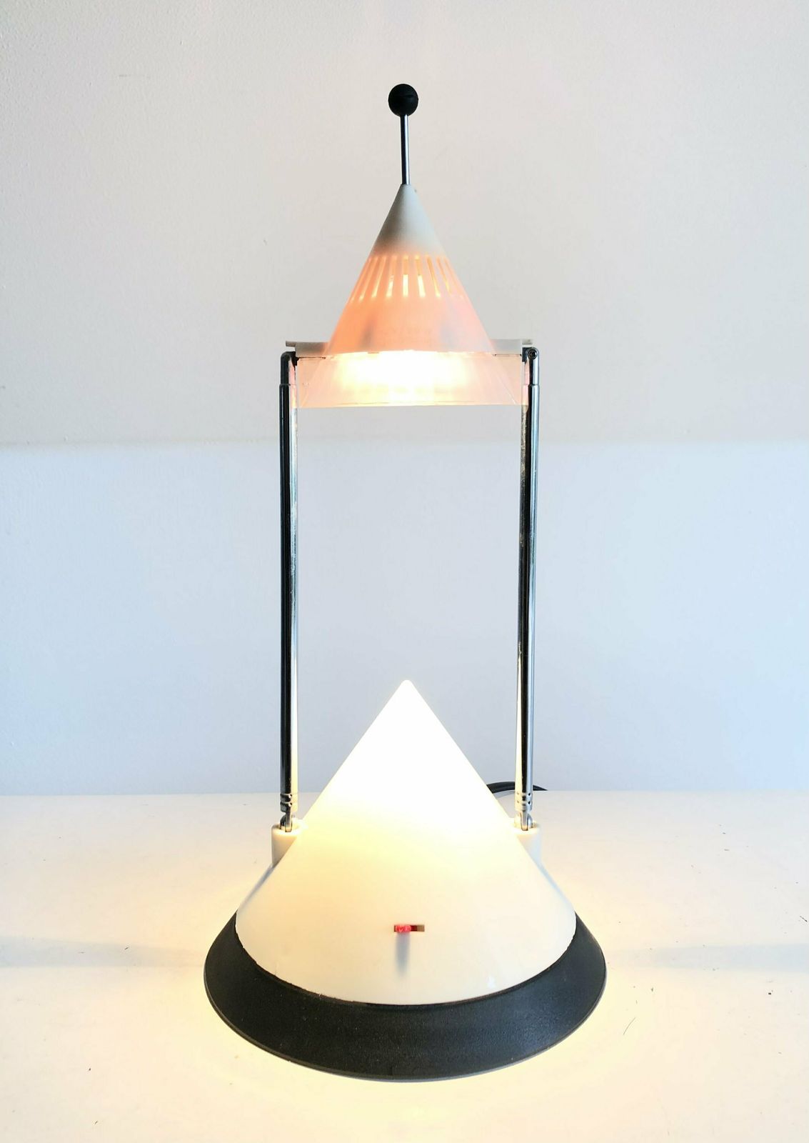 French Vintage Space Age “Satellite” Table Lamp In Black And White Plastic   Design From Avant Premiere photo for sale