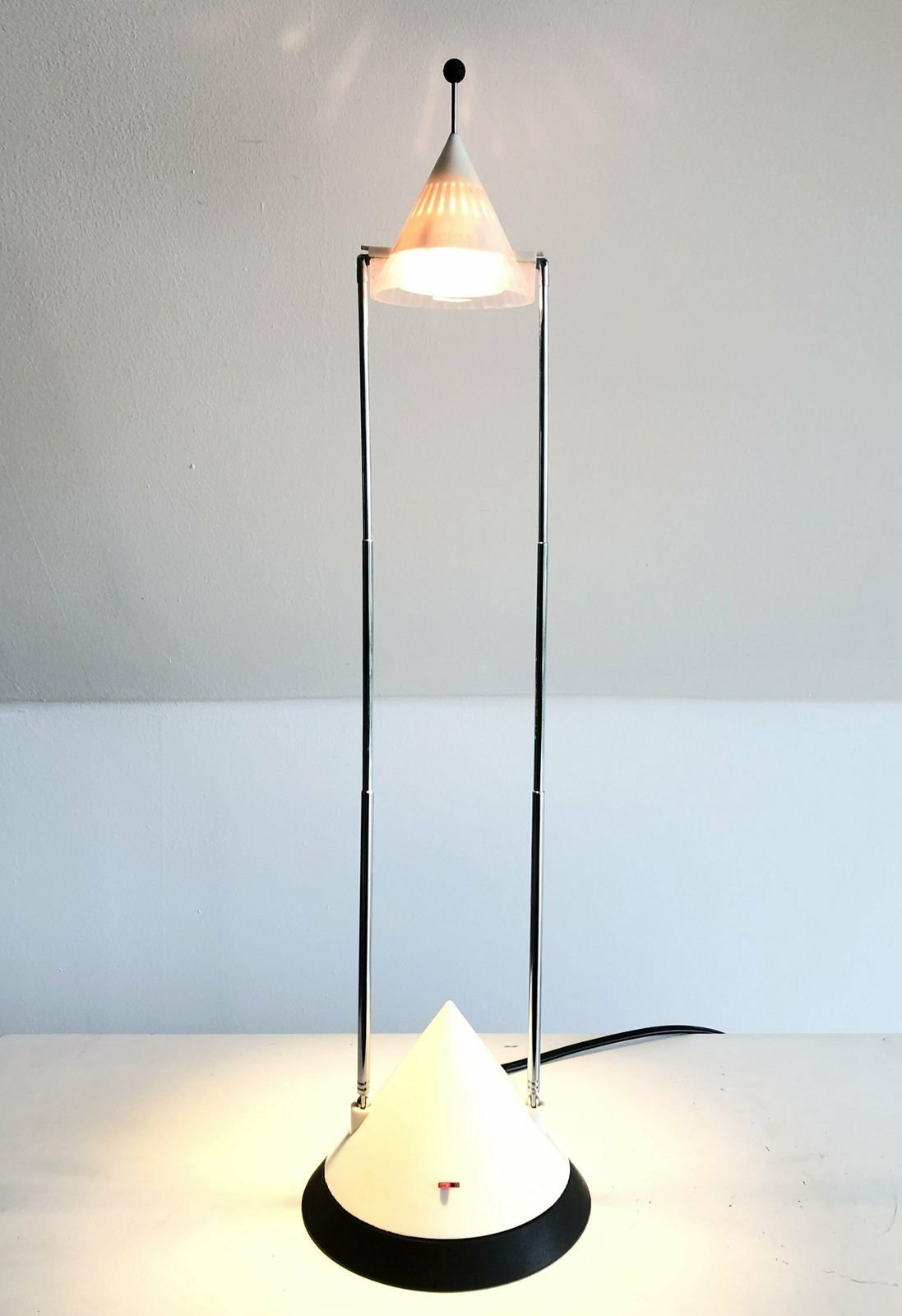 French Vintage Space Age “Satellite” Table Lamp In Black And White Plastic   Design From Avant Premiere photo vintage