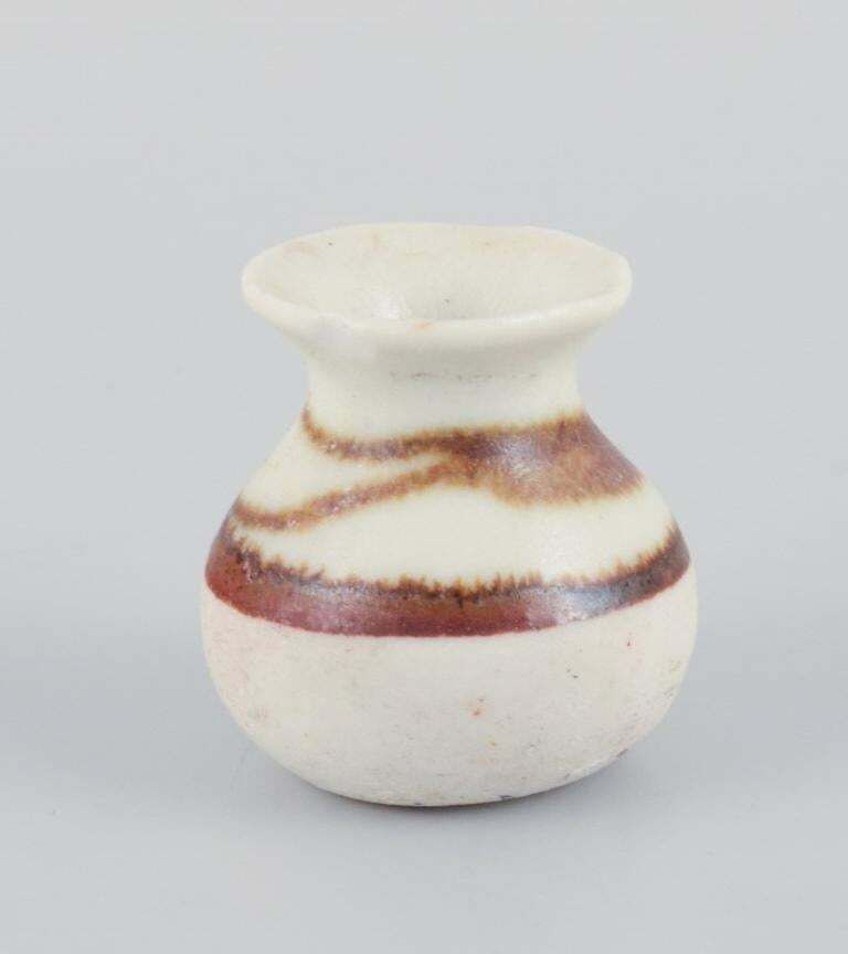 Stouby Keramik, Denmark. Collection Of Nine Miniature Ceramic Vases. photo vinterior