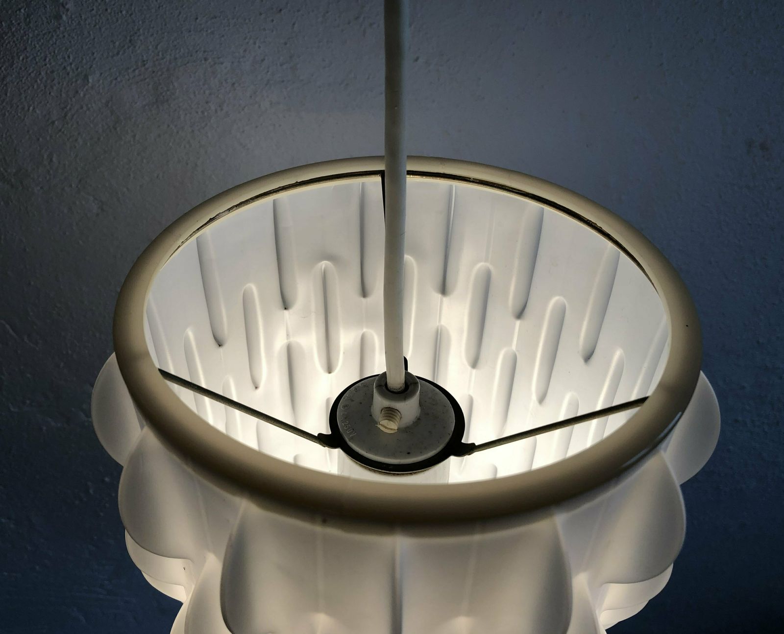 Rare Modernist Danish “Contour 602” Ceiling Lamp In Plastic With Round Spike Pattern   Design By Lars Schiøler For Høyrup Lighting In 1959 photo furniture