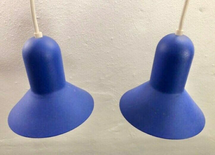 Pair Of Minimalist Danish “Confetti” Ceiling Lamps From Nordlux In Clear Blue photo Lighting