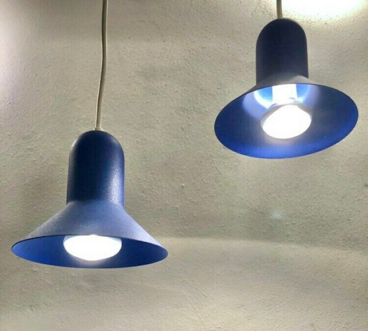 Pair Of Minimalist Danish “Confetti” Ceiling Lamps From Nordlux In Clear Blue photo 197.0