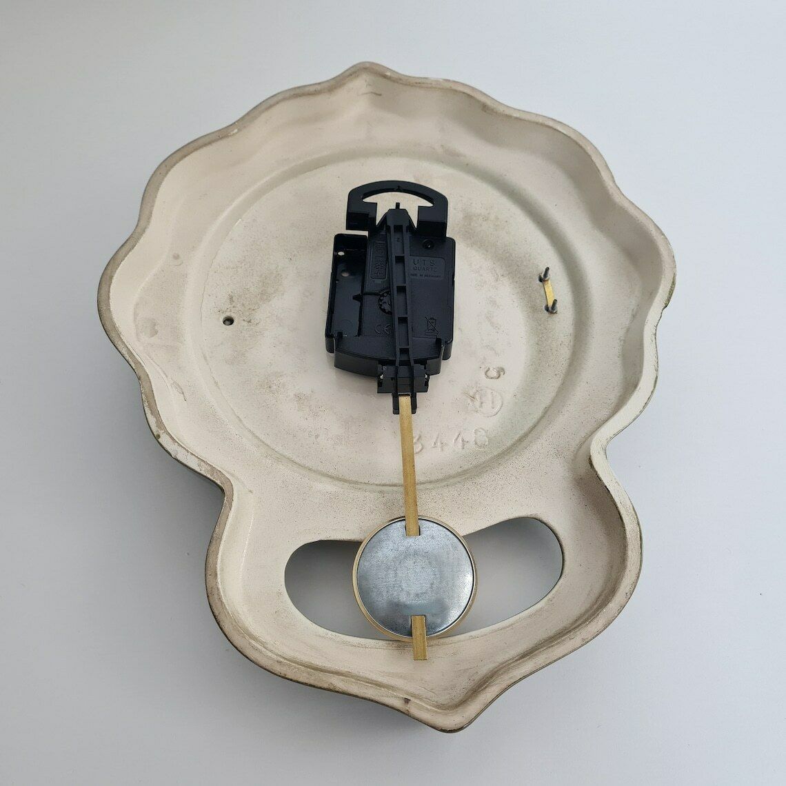 Delightful Vintage Mid Century Wall Pendulum Germany Wall Clock, Fat Lava, 1970s photo for sale