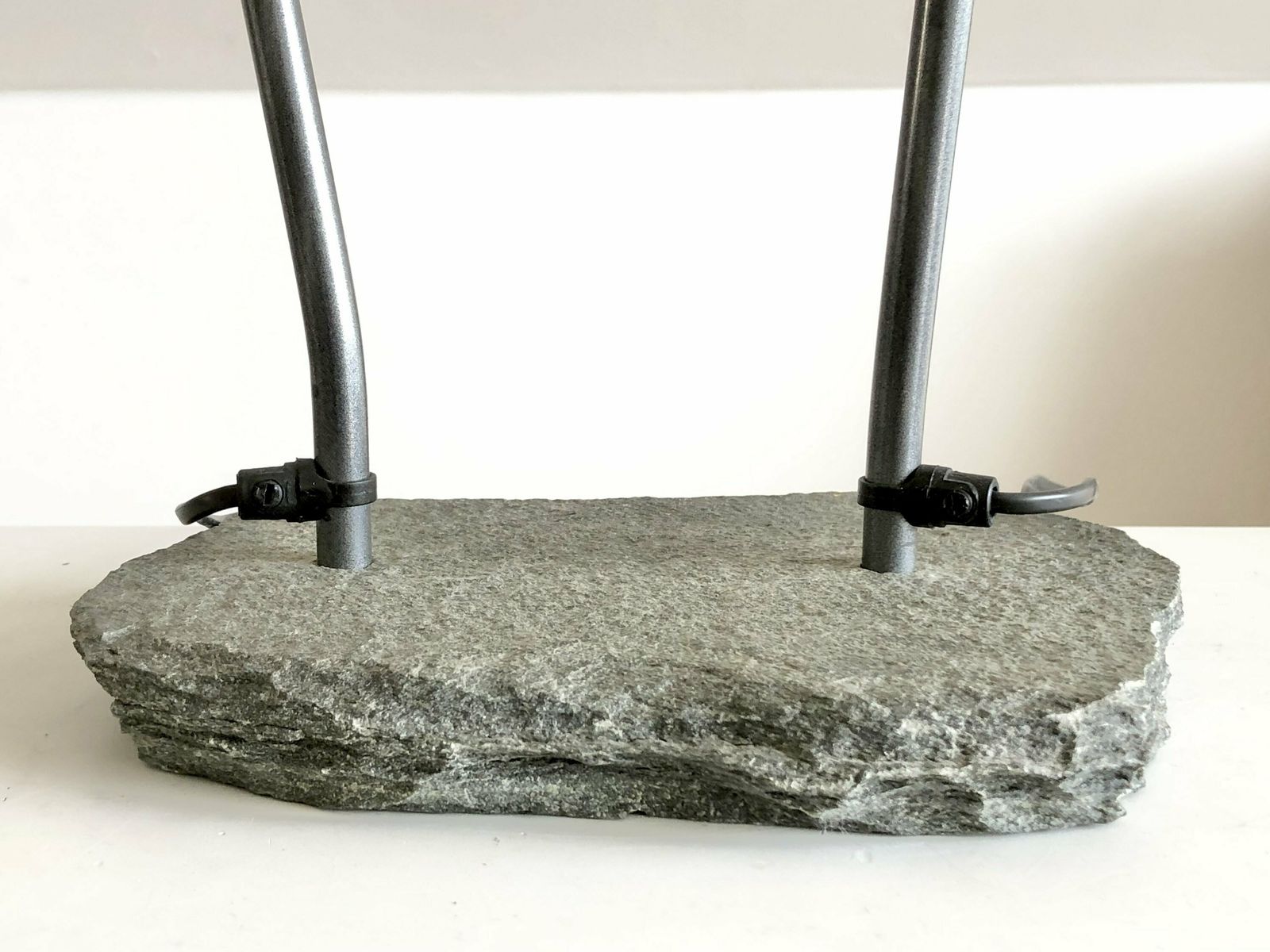 Rare Caprani Design Original Vintage Danish Floor Lamp With Swaying Organic Twin Poles And Unique Granite Base photo 738.0