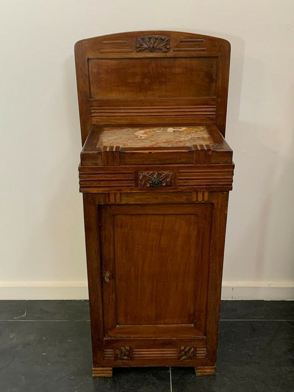 Pair Of Art Nouveau Cherry Wood Bedside Tables, Early 20th Century photo Furniture